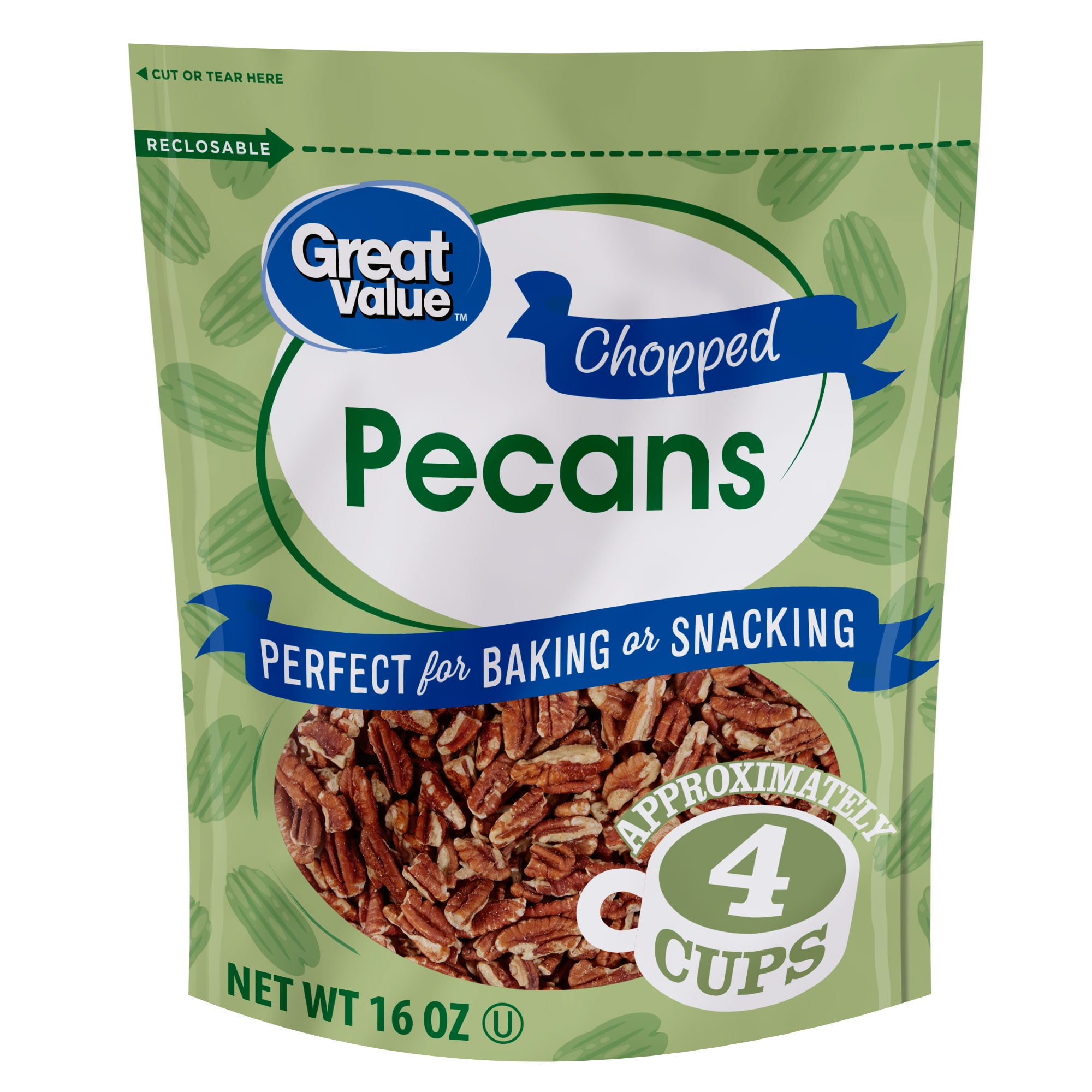 Great Value Chopped Pecans, 16 oz