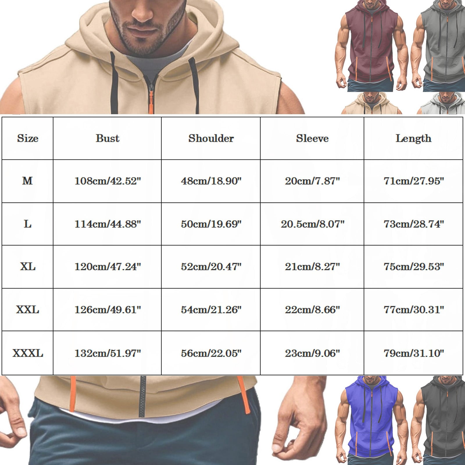 Men's Hooded Zipper Cardigan 60% Cotton 40% Linen Sleeveless Vest Quick Dry Breathable Workout Running Bodybuilding Casual Gym Outdoor Sports Beach | Zenithor,Army Green M