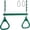 Green, variant on Swing Set Stuff Inc. Trapeze Bar with Rings and Coated Chain (Pink)