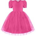 thumbnail image 2 of Oudiya Toddler Girls Tutu Tulle Dresses Party Formal Birthday Summer Puff Short Sleeve Little Girls Dress, 3-8Y, 2 of 8