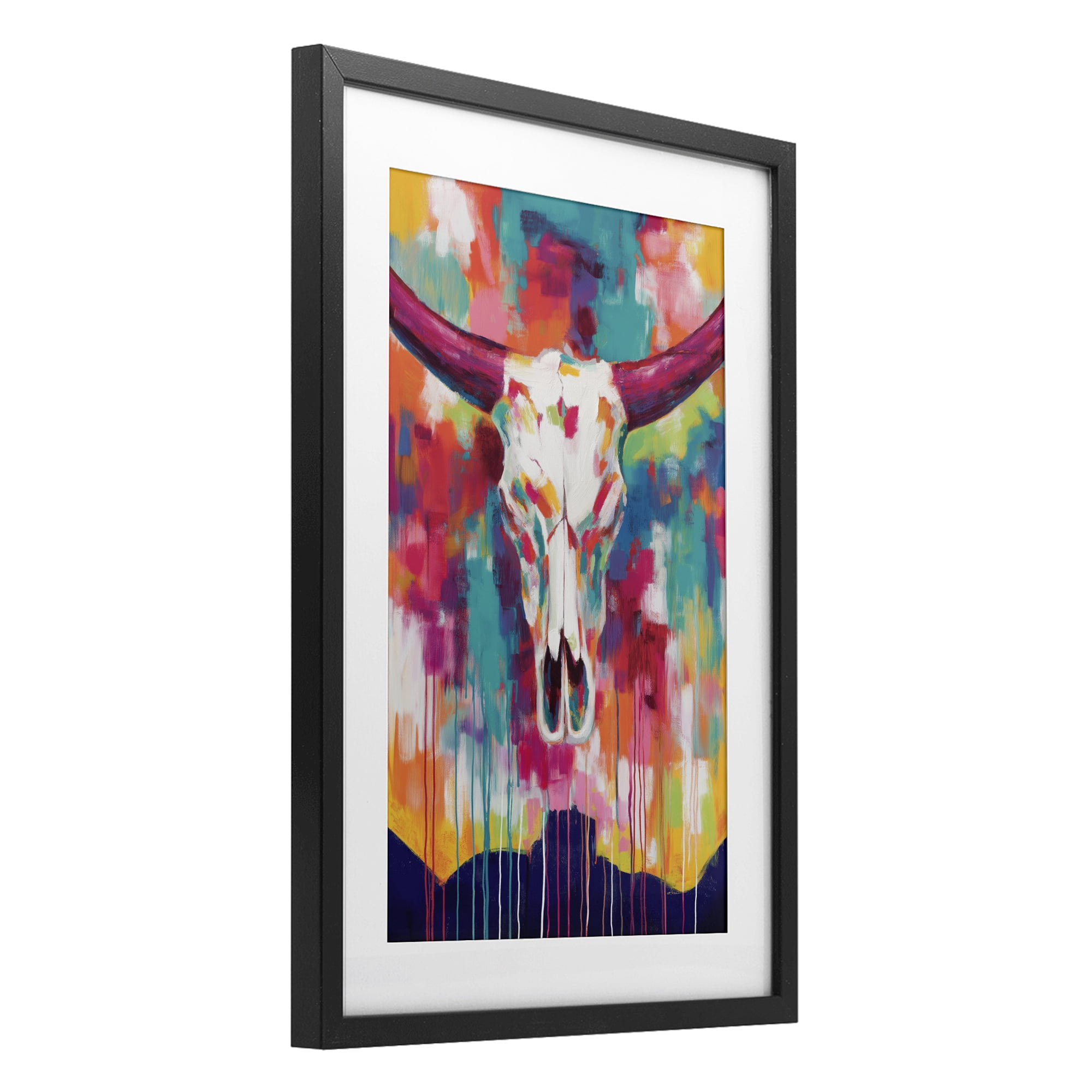 Stupell Industries Spirit Of The West Skull Black Framed Print Under Glass, design by Chromatic Storm Studio