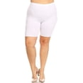 thumbnail image 2 of Women's Casual Plus Size Shorts High Waist Stretchy Biker Fit, 2 of 5