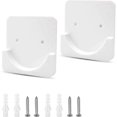 thumbnail image 1 of Secure Shower Curtain Rod Holders Adhesive Wall Mounted Self-adhesive Supports for Bathroom Closet Rod Support White 2pcs, 1 of 5