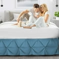 thumbnail image 6 of Blue  Bed Skirt King Size, Pinch Pleat King Bed Skirt, 14" Inch Drop King Bedskirt, Hotel Quality Blue  Bed Skirts, Microfiber Bedskirt for King Bed, Blue  King Size Bed Skirt, 6 of 9