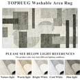 thumbnail image 2 of Dining Room Rugs for Under Table - 7x9 Mid Century Modern Rug for Living Room Low Pile Thin Carpet for Bedroom Office - Geometric Minimalist Design for Young Families (Beige/Olive Green/Gray, 7x9), 2 of 13