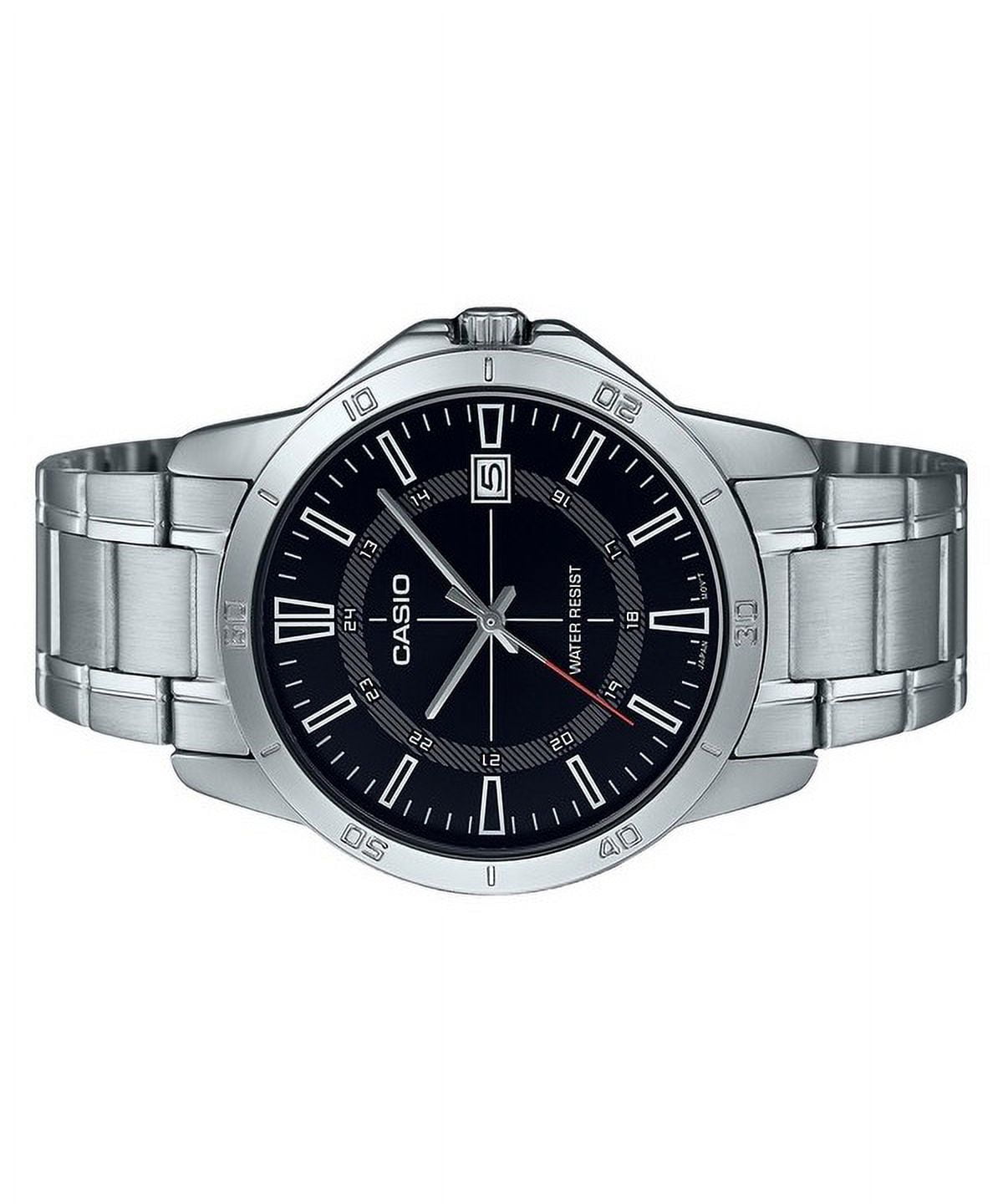 Casio Men’s Black Dial Stainless Steel Bracelet Watch - Casio MTP‑V004D‑1CUDF