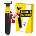 thumbnail image 1 of Recortadora de vello corporal e ingle Gorilla Technique para hombres: cuchilla pivotante de 2 v&#2013265933as, protector de piel antiara&#2013265921azos, 4 cabezales de co, 1 of 6