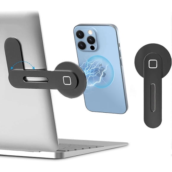 (Black)Compatible with MagSafe iPhone 15/14/13/12 Series Magnetic Cell Phone Holder - Adjustable - All Phones - Foldable Laptop Stand -