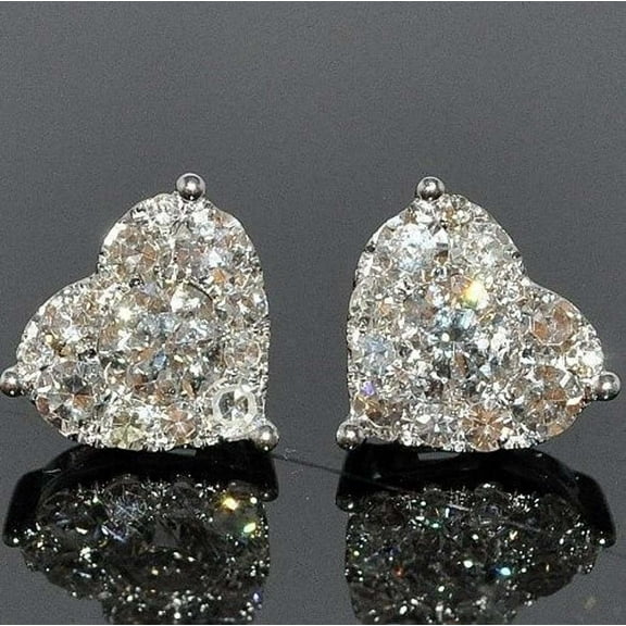 Crystal Heart Earrings for Women under $5! Ke1Clo Dazzling Stud Earrings Jewelry Gift Multicolor