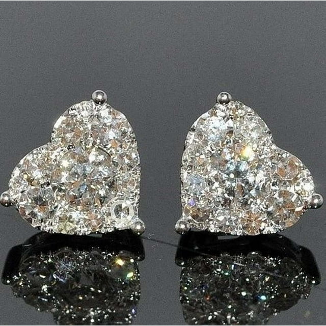 Fiudx Colgantes de Corazón de Cristal, Elegantes Pendientes de Aleación, Joyería de Moda Brillante, Regalo de Cumpleaños o Boda, para Uso Diario, Estilo Femenino, Incluye 1 Par.