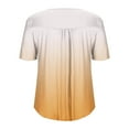 thumbnail image 5 of HomeDM Womens Plus Size Tops Summer Short Sleeve T-Shirts Button Down Crew Neck Dressy Casual Pleated Pullover L-5XL, 5 of 6