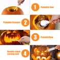 thumbnail image 6 of Tumao Halloween Pumpkin Carving Kit - 12 Pcs Stainless Steel Pumpkin Carving Knife Sets with Stencils & Storage Bucket for Halloween, 6 of 8