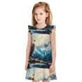 thumbnail image 1 of Fotbe Iceberg Bald Eagle Vestido de Dormir para Niñas de 3 a 10 Años, Mangas Cortas, Estilo Princesa, Pijama Camisón con Mangas Voladas-X-Large, 1 of 6