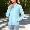 thumbnail image 6 of Women's Hooded Raglan Lightweight Waterproof Sun Protection Zip Up Outdoor Jacket,S,Women's Plus Size, 6 of 9