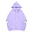 thumbnail image 4 of XIAONU Womens Hoodies Halloween Ghost Letter Print Drawstring Hooded Sweatshirt Long Sleeve Pocket Pullover Hoodie, 4 of 4