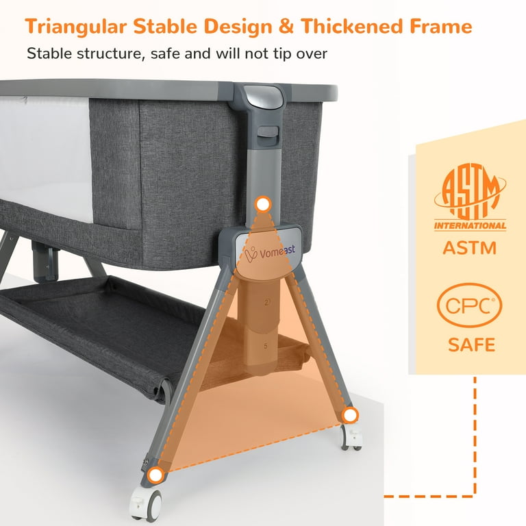 Cozee foldable cheap bedside crib