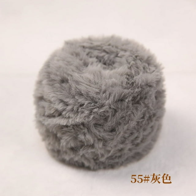 Zhuge Hilo de chenilla grueso y voluminoso para tejer a mano, hilo de chenilla suave y esponjoso, 200 g, gris
