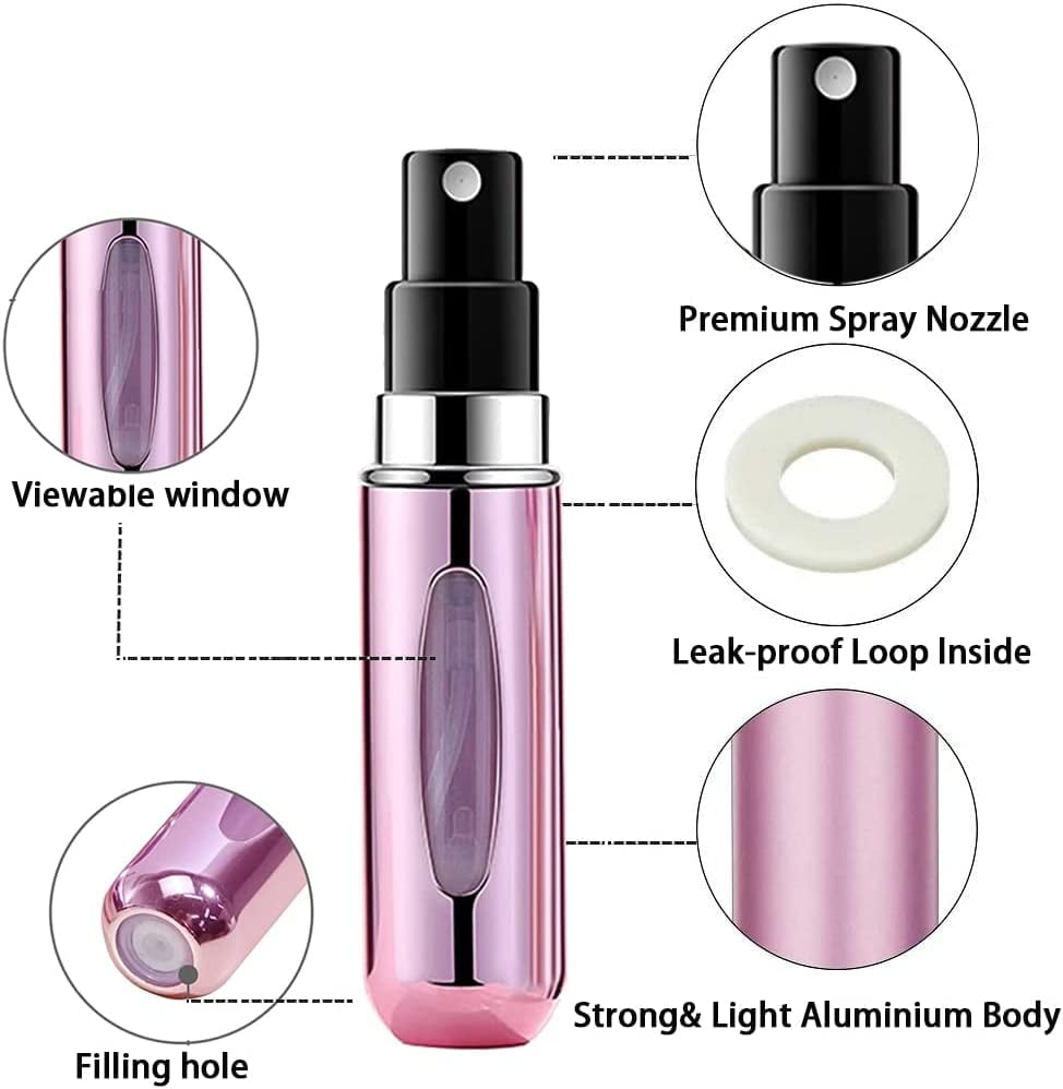  BeautyChen 4 Pack 5ml Portable Mini Refillable Perfume Atomizer  Bottle Perfume Spray Empty Easy to Fill Scent Aftershave Pump Case Travel  Outgoing Purse Multicolor : Beauty & Personal Care