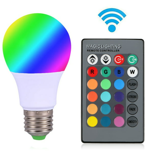 3W/5W Color Changing RGB LED SD Light Bulb Lamp 3W E27 Standard Screw Base Lifespan with Remote Control for Decorating Home,Bar, Party, KTV - Walmart.com