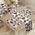 thumbnail image 2 of Ambesonne Halloween Table Runner & Placemats, Roses Gothic Skull, Placemat 4 pcs + Runner 16"x90", Grey, 2 of 2