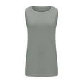 thumbnail image 4 of MESSUEN Sleeveless Tops Tank Tops for Women Loose Fit Crew Neck Raglan Tank Tops Crewneck Loose Fit Basic Casual Side Split Sleeveless Shirts Womens Basic Tee Shirts Summer Tops Gray XL, 4 of 8