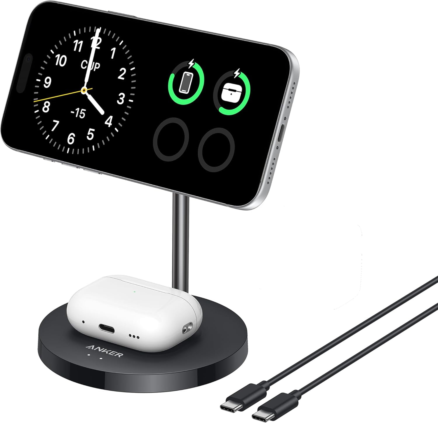 Restored Anker MagSafe Compatible MagGo Charger Stand (Refurbished)