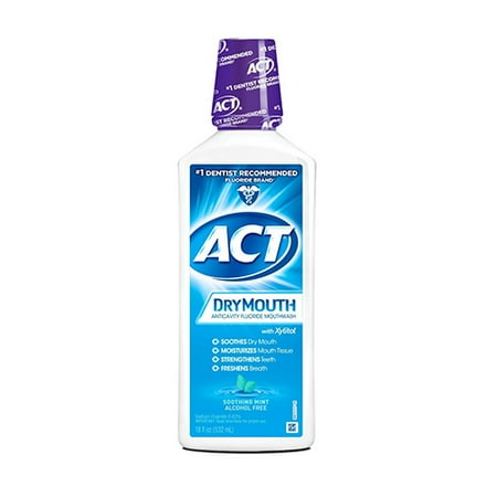 Act Total Care Dry Mouth Anticavity Fluoride Rinse, Soothing Mint - 18 ...