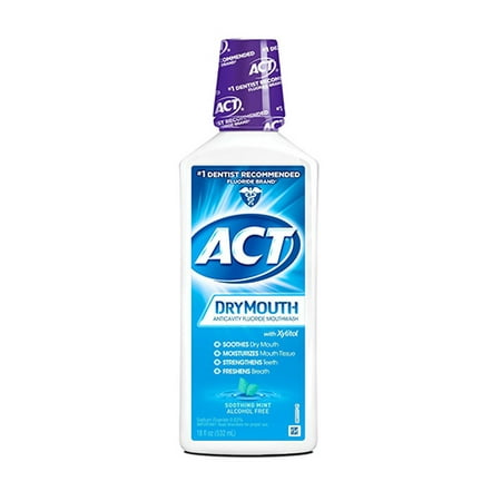 Act Total Care Dry Mouth Anticavity Fluoride Rinse, Soothing Mint - 18 Oz, 2 (Best Fluoride Mouth Rinse)
