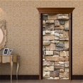 thumbnail image 5 of (77x200cm,V) Etiqueta de la puerta Efecto Trompe l'oeil 3D Interior PVC Pegatinas de pared para decoración de la pared Sala de estar Cocina Dormitorio Baño Papel pintado BRI Rojo Verde, 5 of 5