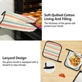 thumbnail image 4 of 5 Pcs Kitchen Set Heat Resistant Oven Mitts and Non-Slip Pot Holders with Adjustable Cooking Apron Soft Color Striped, 4 of 6