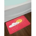 thumbnail image 2 of Rain Bath Mat, Valentines Day Theme Cloud and Sun Pattern with Heart Shaped Rays, Plush Bathroom Decor Mat with Non Slip Backing, 29.5" X 17.5", Dark Coral Mustard, by Ambesonne, 2 of 2