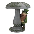 thumbnail image 1 of Roman 12.25" Gray and Green LED Solar Leprechaun Standing Under Mushroom Statue, 1 of 3