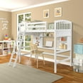 thumbnail image 4 of Twin size Loft Bed with Storage Shelves, Desk and Ladder, White, 4 of 8