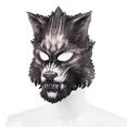 thumbnail image 3 of Qarigey Máscara EVA para fiesta de Halloween, máscara aterradora y llamativa de animales para juegos de rol, máscara aterradora Disfraces de disfraces tipo+2, 3 of 6