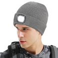 thumbnail image 1 of [Video Incluido] Gorro Punto Con LED para Exteriores Gorro Luminoso para Pesca Nocturna Con Gorro Lana Lámpara para Sombrero (gris), 1 of 9