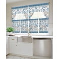 thumbnail image 4 of Blue Coastal Nautical Swag Valance and Tier Curtains 24'' Length Set, Summer Beach Starfish Shell Coral Light Filtering Kitchen Curtains, Tier Curtain Valances for Bathroom/Living Room/Bedroom/Café, 4 of 6
