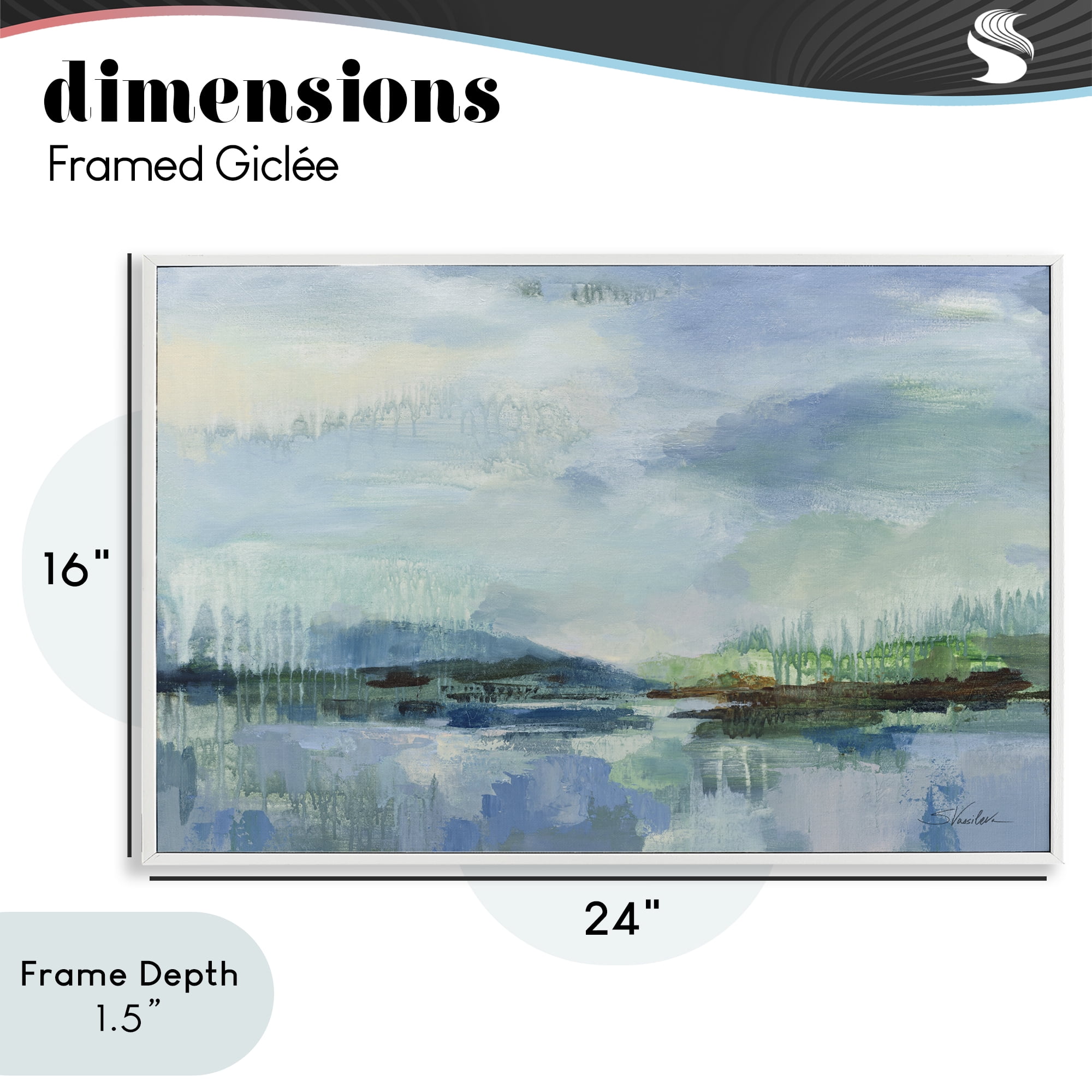 Stupell Industries Rain Over The Lagoon White Framed Giclee Art, design by Silvia Vassileva