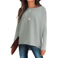 thumbnail image 3 of Suéter de manga de murciélago de gran tamaño para mujer con hombros descubiertos, jersey de punto para otoño e invierno, cálido y básico, 3 of 5