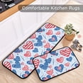 thumbnail image 6 of Dailycode 2 Pcs Kitchen Rug Set Non Slip Absorbent Soft Floor Mats for Kitchen Bathroom American Flag Heart 19.7"x27.6"+19.7"x47.2", 6 of 7