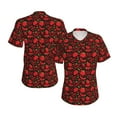 thumbnail image 3 of Yiaed Tomatoes And Chili Print Women's T Shirt V-Neck Short Sleeve Shirt Casual Breathable Tee Summer Tops-, 3 of 5