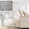 thumbnail image 5 of Lecut Convertible Sleeper Sofa Bed, Modern Pull Out Sofa Bed w/Adjustable Backrest, 3 in 2 Velvet Sleeper Chair w/Cup Holders and USB Ports, Phone Holder and Pillows, for Bedroom, Living Room, Beige, 5 of 8