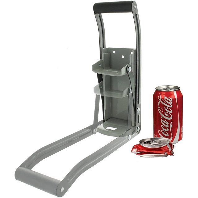 Trituradoras de latas, trituradora de latas de aluminio 2 en 1 y abrebotellas, herramienta de reciclaje de cocina y bar para el hogar para extruir latas de cerveza, latas de refrescos JFHHH pequeña