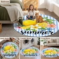 thumbnail image 6 of Lemon Summer Round Living Room Rugs 3.3 ft, Fruit Starfish Shell Blue Stripes Washable Area Rug with Non-Slip Sturdy Edge Binding Round Front Door Mat Floor Carpet for Entryway, 6 of 9