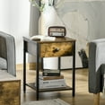 thumbnail image 2 of HOMCOM Table de Chevet, Table de Nuit Industrielle avec Tiroir et Étagère de Rangement, Table d'Appoint pour Chambre, Salon, Brun Rustique, 2 of 10