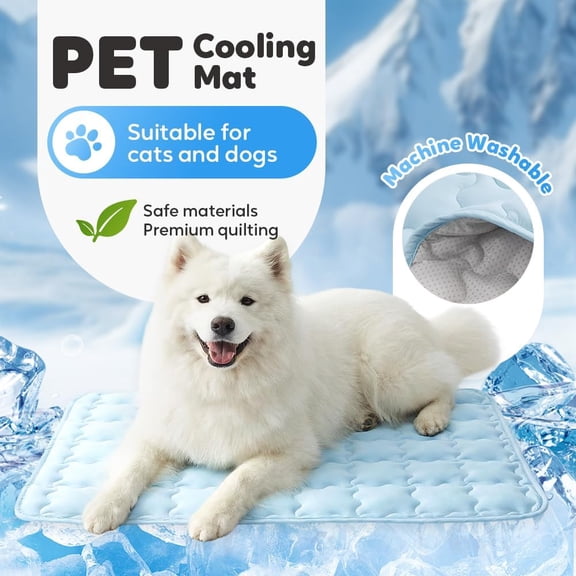 Dog Cooling Mat, Non-Slip Pet Cooling Mat for Dogs and Cats, Long-Lasting Cool Mat, Portable Washable Pet Bed and Sleeper