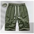 thumbnail image 2 of JTieacloth Mens Breathable Work Shorts Men's Casual Twill Cargo Shorts Cotton Drawstring Stretch Summer Short With Pockets,Green, 2 of 4