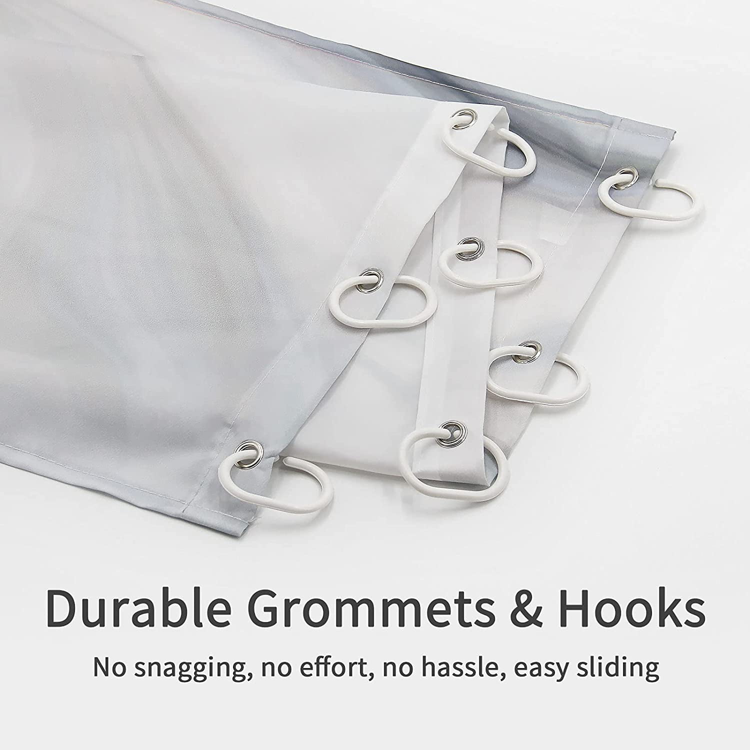 Small Stall Shower Curtain 36 x 72, Grey Half Size Shower Curtain, Marble 36 inch Fabric Shower Curtain Set with Hooks, Abstract White Grey Narrow Shower Curtain for Bathroom Decor