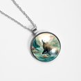 thumbnail image 4 of Sea Lion Circular Glass Pendant Necklace - Women's Statement Necklaces, 4 of 5