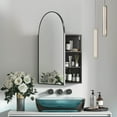 thumbnail image 6 of 20x31 Arched Medicine Cabinet Bathroom Mirror,Brushed Black Mirror Cabinet with Storage,Adjustable Shelves, Wall Mounted Only, Modern Bathroom Storage, 6 of 7