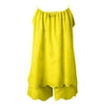thumbnail image 5 of Trendy Outfits for Women Summer 2 Piece Sets for Women Clothing Set Female V-Neck Sleeveless Tops Pants Sets Casual Pant Style S_384 Women's Tracksuits Yellow S, 5 of 5